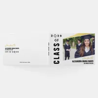 Graduation Ceremony Bash Party Sign in Black White Guest Book