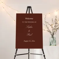 Elegant Dark Cinnamon Wedding Welcome Sign