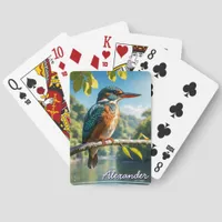 Majestic Kingfisher, Wild Bird by River in Nature Canasta Cards