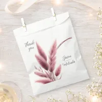 Coastal Beach Wedding Coral Pampas Botanical  Favor Bag