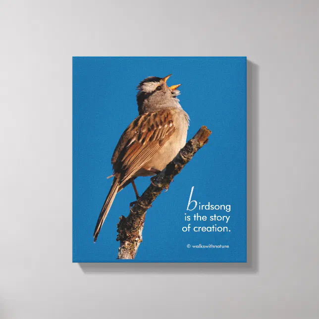 Inspirational "Birdsong is the Story of Creation" Canvas Print