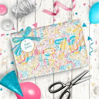 Birthday Number Word Cloud Seventy B ID270 Wrapping Paper