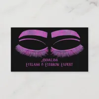 Luxury Watercolor Eyelash & Brow Beauty, Purple Business Card