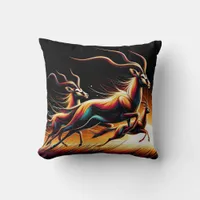 Serenity in Motion Antelope-Inspired Throw Pillow