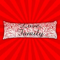 Red Glitter, Black Text | Body Pillow