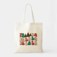 Fa la la la Retro Groovy Christmas Holidays Tote Bag