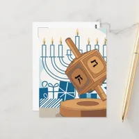 Celebrate the spirit of Hanukkah Dreidel Postcard