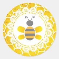 Cute Honeybee Honeycomb Black and Yellow Stickers