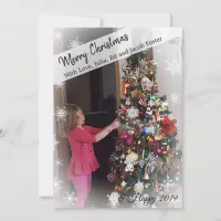 Add Your Photo Snowflakes Vignette Edges Christmas Invitation