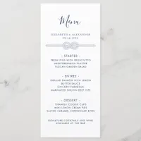 Nautical Knot White Navy Rehearsal Dinner Menu