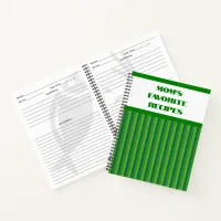 Green Striped Spiral Recipe Notebook