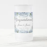 Forget-Me-Not Flowers Watercolor Elegant  Frosted Glass Beer Mug