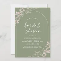 Arch Pink Green Boho Bridal Shower Invitation