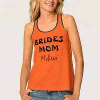 Mom Of Bride | Orange Halloween Party Name Tank Top