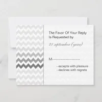 Mod chevron gray  Ombre wedding rsvp