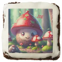 Cute toadstools in the forest - custom party  brownie