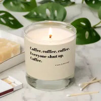 Coffee Haiku for Mornings black Typography Scented Candle