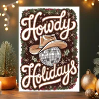 Howdy Holidays Country Western Christmas Holiday Card