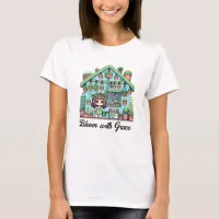 Bloom with Grace | Kawaii Girl with Plants T-Shirt