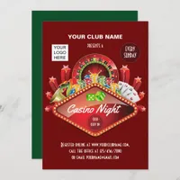 Club Casino Night Party personalized invitation