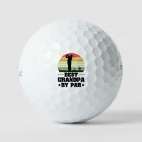 Retro Best Grandpa By Par Golf  | Grandparents day Golf Balls