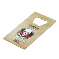 Personalized Jolly Roger (Cutlass) Credit Card Bottle Opener