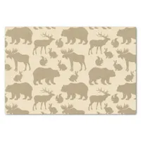 Rustic Winter Woodland Animals Pattern Holiday Tissue Paper