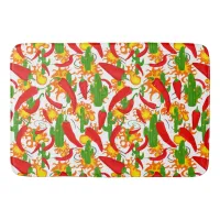 Mexican Chillies and Flames Bath Mat