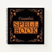 Orange Goth Spell Book Personalized