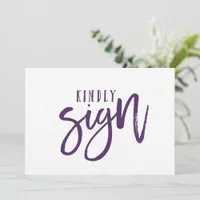 5X7 Guest Book Sign | Brush Calligraphy (Plum) Invitation