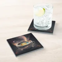 Cosmic Sips: Celestial Journey through the Galaxy Glass Coaster