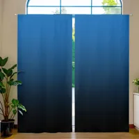 Medium Blue Black Gradient Blackout Curtains