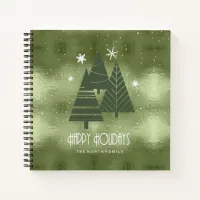 Christmas Trees and Snowflakes Green ID863 Notebook