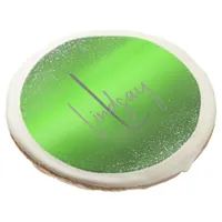 Green Brushed Metal Glitter Monogram | Sugar Cookie