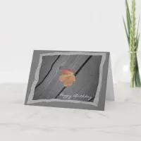 Rustic Fall Leaf Happy Birthday Card