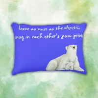 Polar bear mom with her cub | accent pillow