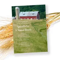 Red Barn and Silo Farm Wedding Invitation