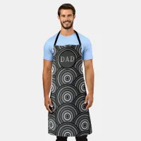 Groovy 1970 Dad Geometric Black And White Circle Apron