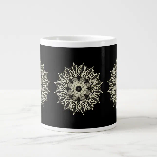 broken geometric lace giant coffee mug