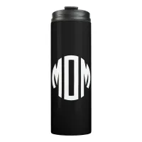 Black and White Circle Monogram MOM Thermal Tumbler