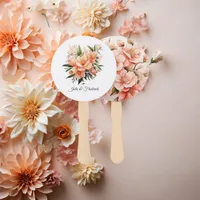 Peach Fuzz Floral Wedding Hand Fan