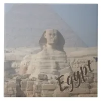 Sphinx and Pyramid in Egypt Ceramic Tile