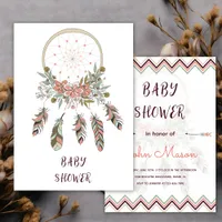 Boho Dream Catcher Beads Baby Shower Invitation