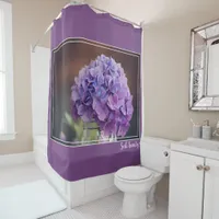 Pretty Purple Hydrangea in Mason Jar Photograph Shower Curtain