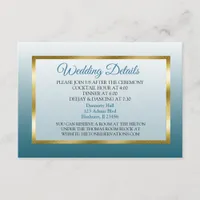 Blue and Gold  Gradient Wedding Details Card