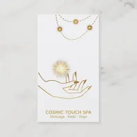 *~* Energy Healing Gold Cosmic Stars Hands Business Card