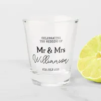 Wedding Day Mr And Mrs Name Shot Glass