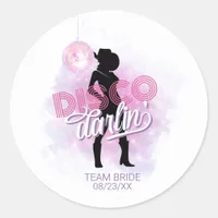 Disco Darlin' Bachelorette Team Bride ID928  Classic Round Sticker