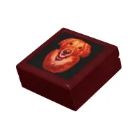 Red Golden Retriever Front Profile Jewelry Box