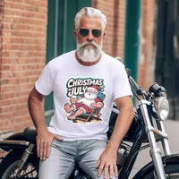 Festive Santa Enjoying Beer Break T-Shirt